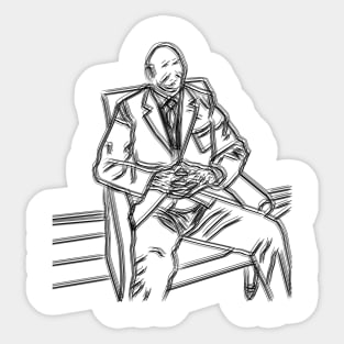 Tired Businessman Portrait Sticker